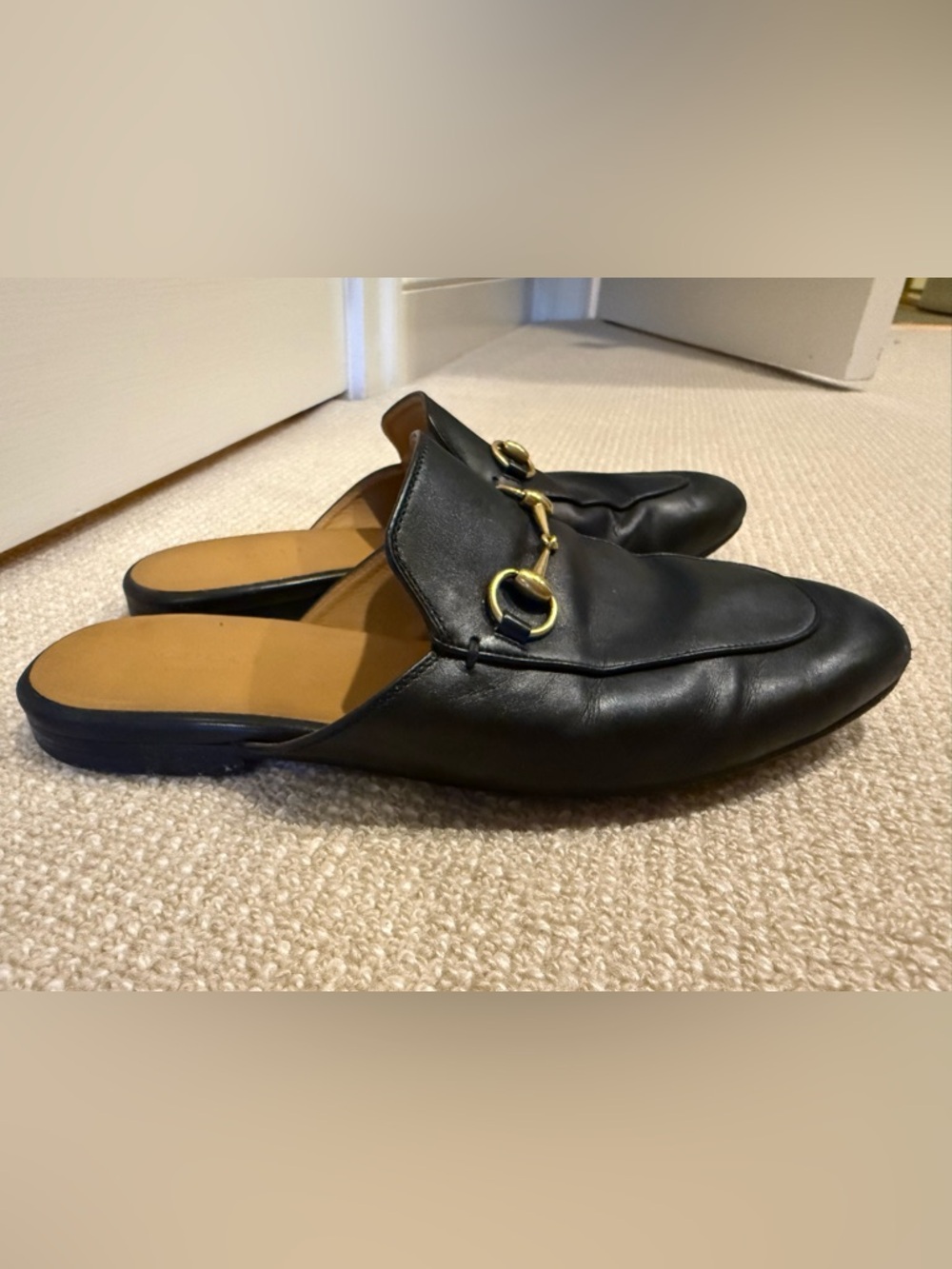 Gucci Princetown black leather mules, size 38.5 - Picture 3 of 7